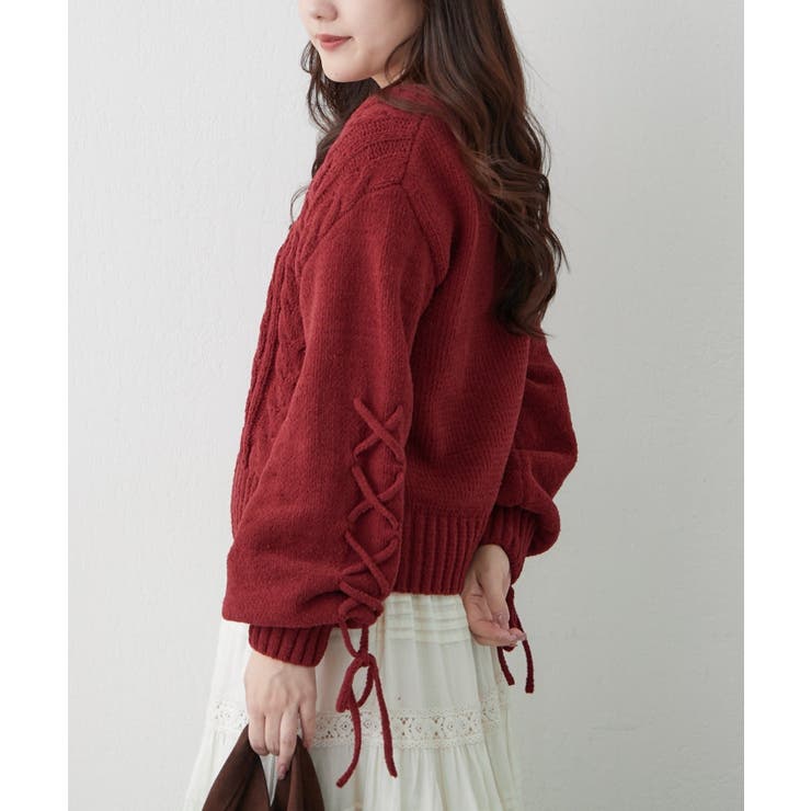 レースアップモールケーブルニット | NICE CLAUP / OLIVE des OLIVE　OUTLET | 詳細画像47 