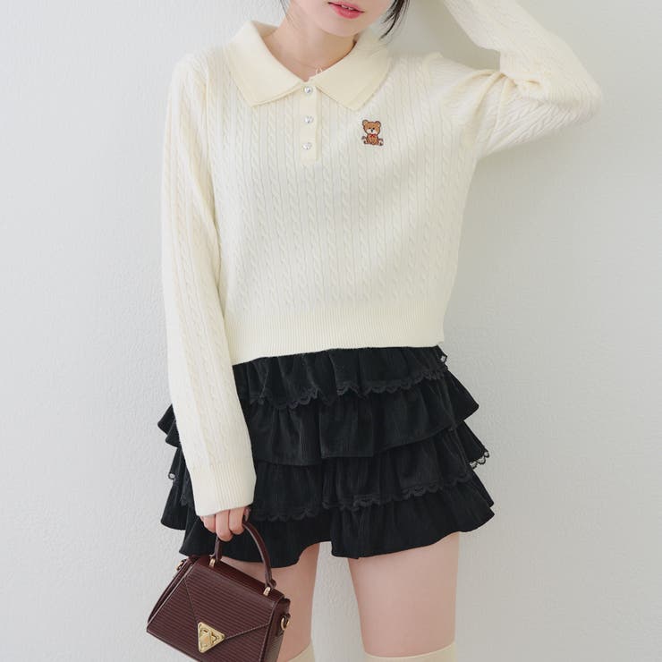 くまさんケーブルポロニット | NICE CLAUP / OLIVE des OLIVE　OUTLET | 詳細画像19 