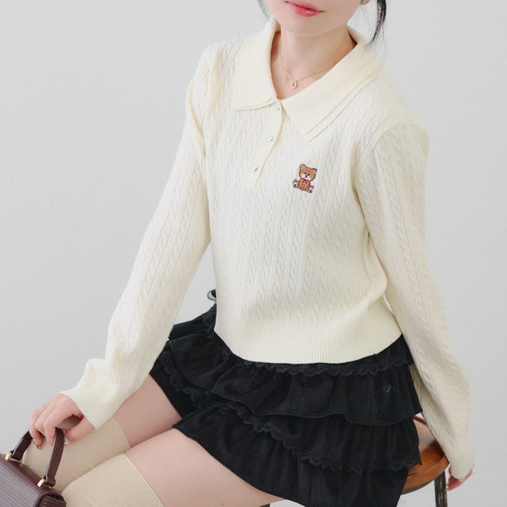 くまさんケーブルポロニット | NICE CLAUP / OLIVE des OLIVE　OUTLET | 詳細画像20 