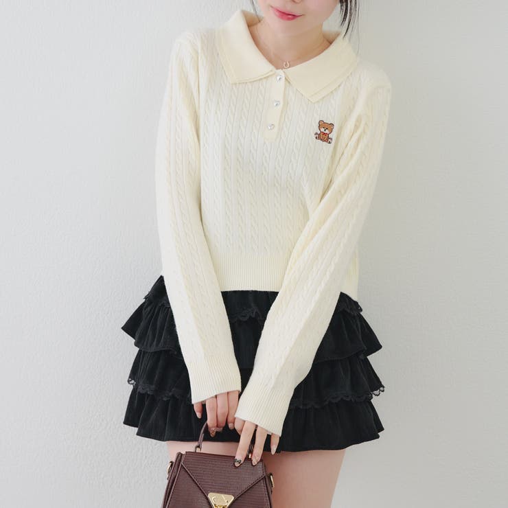 くまさんケーブルポロニット | NICE CLAUP / OLIVE des OLIVE　OUTLET | 詳細画像22 