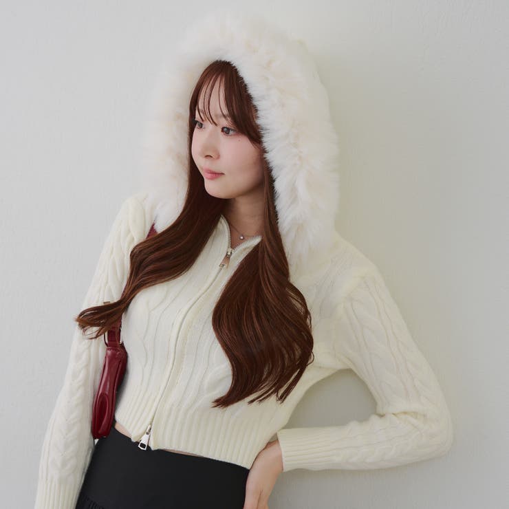 ケーブルファーパーカー | NICE CLAUP / OLIVE des OLIVE　OUTLET | 詳細画像5 