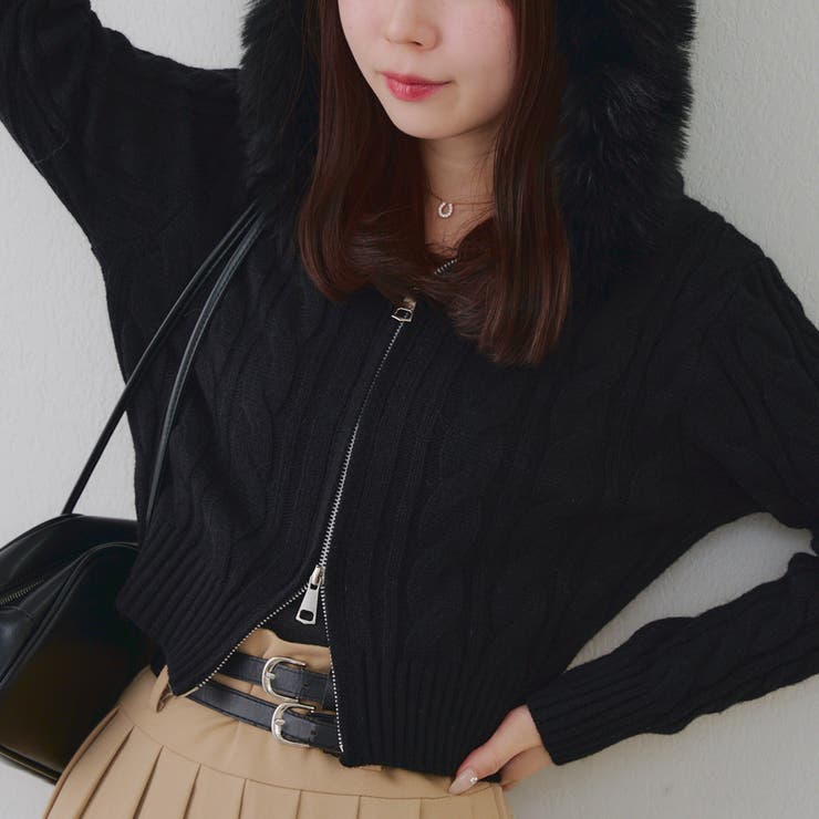 ケーブルファーパーカー | NICE CLAUP / OLIVE des OLIVE　OUTLET | 詳細画像24 