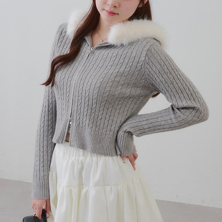 キラキラケーブルファーパーカー | RMAF　NICE CLAUP / OLIVE des OLIVE | 詳細画像1 