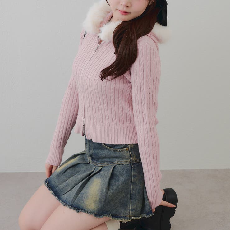 キラキラケーブルファーパーカー | RMAF　NICE CLAUP / OLIVE des OLIVE | 詳細画像9 