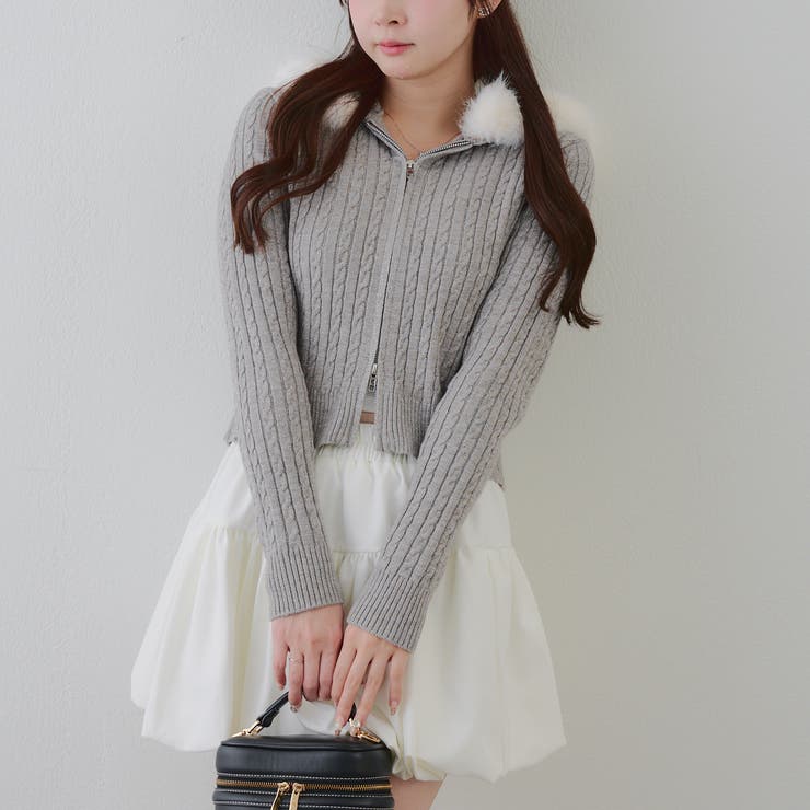 キラキラケーブルファーパーカー | RMAF　NICE CLAUP / OLIVE des OLIVE | 詳細画像3 