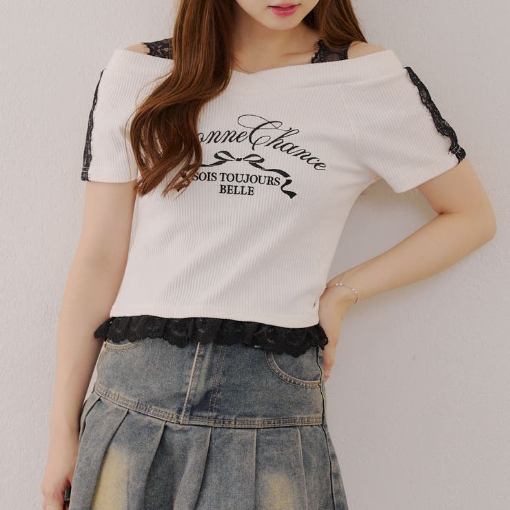 レース付テレコプルオーバー | NICE CLAUP / OLIVE des OLIVE　OUTLET | 詳細画像8 