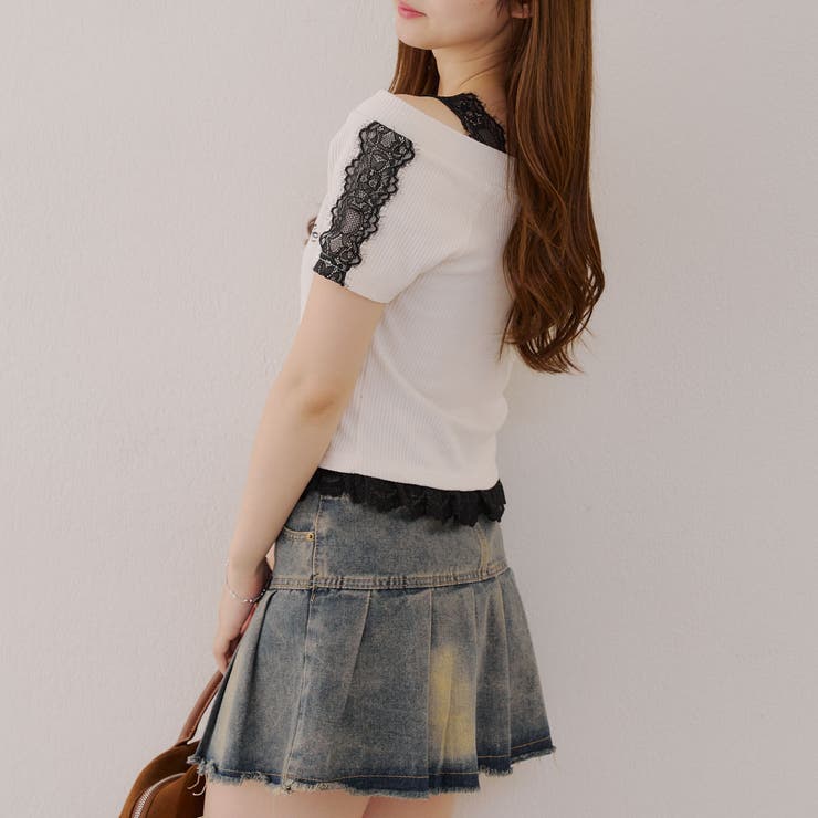 レース付テレコプルオーバー | NICE CLAUP / OLIVE des OLIVE　OUTLET | 詳細画像10 