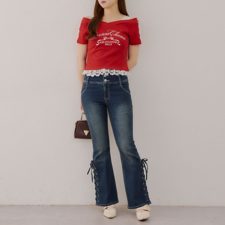 レース付テレコプルオーバー | NICE CLAUP / OLIVE des OLIVE　OUTLET | 詳細画像4 