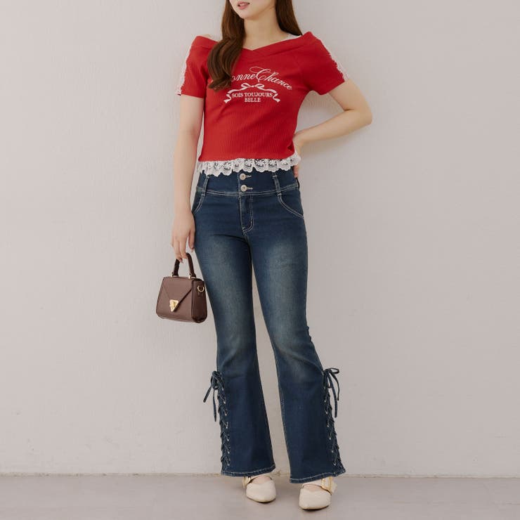 レース付テレコプルオーバー | NICE CLAUP / OLIVE des OLIVE　OUTLET | 詳細画像5 