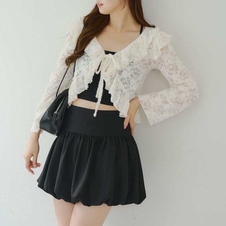 起毛カットジャガードラッフルカーディガン | NICE CLAUP / OLIVE des OLIVE　OUTLET | 詳細画像3 