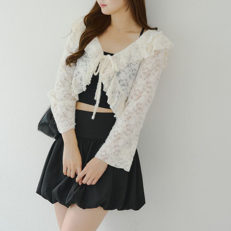 起毛カットジャガードラッフルカーディガン | NICE CLAUP / OLIVE des OLIVE　OUTLET | 詳細画像5 