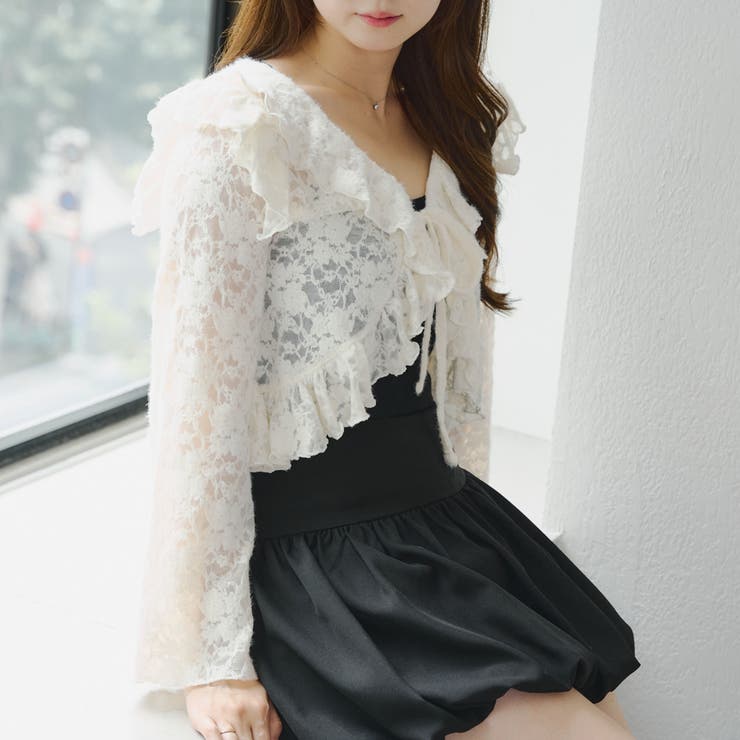 起毛カットジャガードラッフルカーディガン | NICE CLAUP / OLIVE des OLIVE　OUTLET | 詳細画像8 