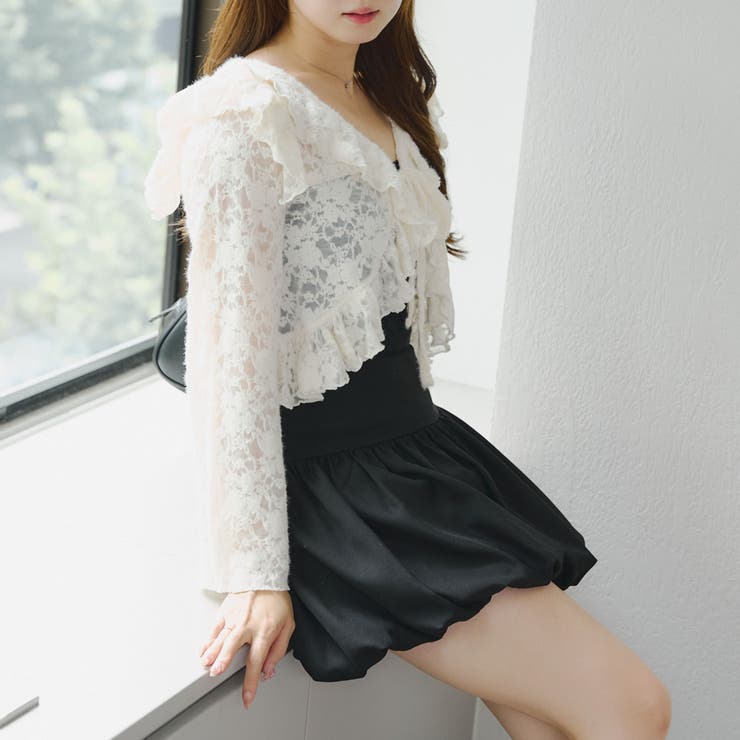 起毛カットジャガードラッフルカーディガン | NICE CLAUP / OLIVE des OLIVE　OUTLET | 詳細画像9 