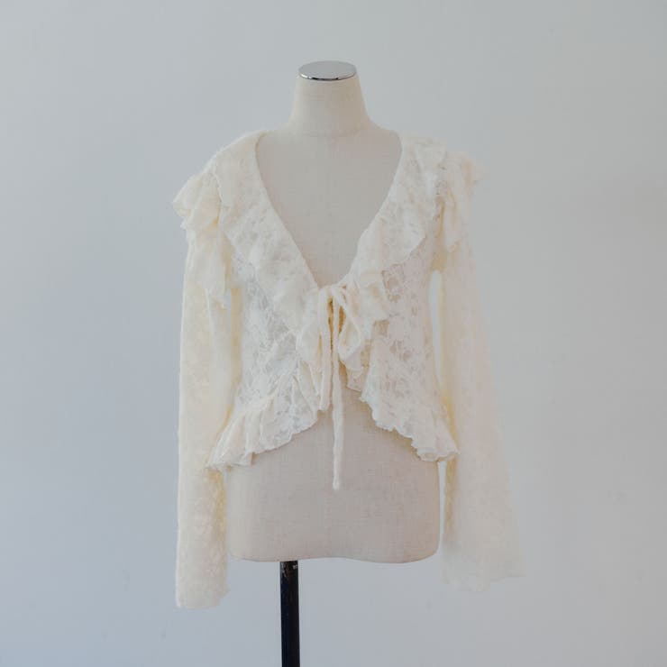 起毛カットジャガードラッフルカーディガン | NICE CLAUP / OLIVE des OLIVE　OUTLET | 詳細画像10 