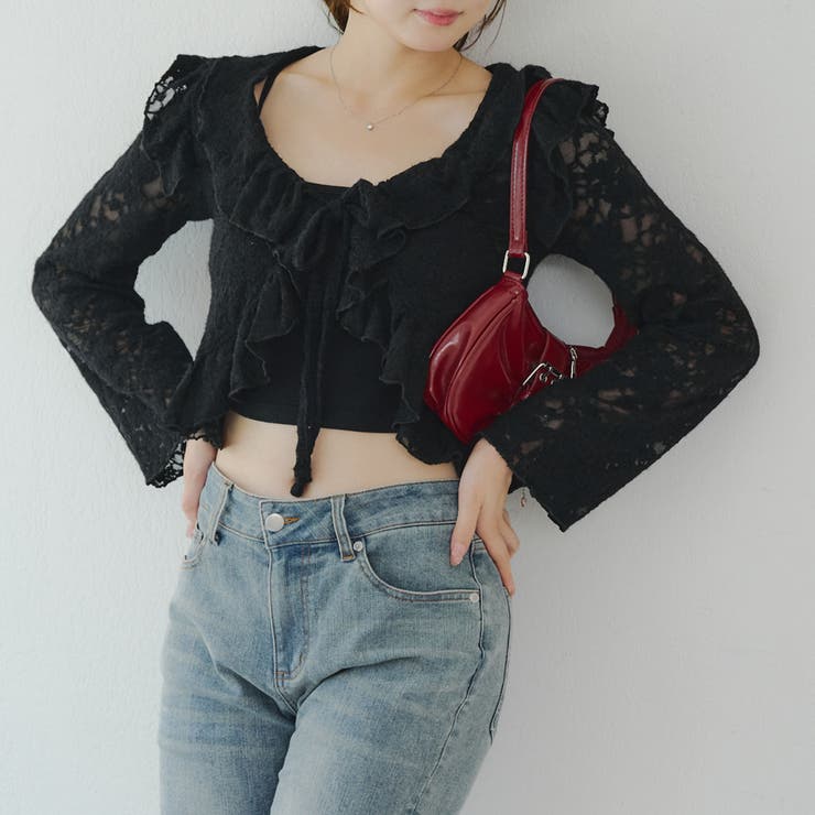 起毛カットジャガードラッフルカーディガン | NICE CLAUP / OLIVE des OLIVE　OUTLET | 詳細画像17 