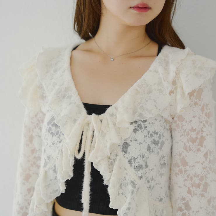 起毛カットジャガードラッフルカーディガン | NICE CLAUP / OLIVE des OLIVE　OUTLET | 詳細画像30 