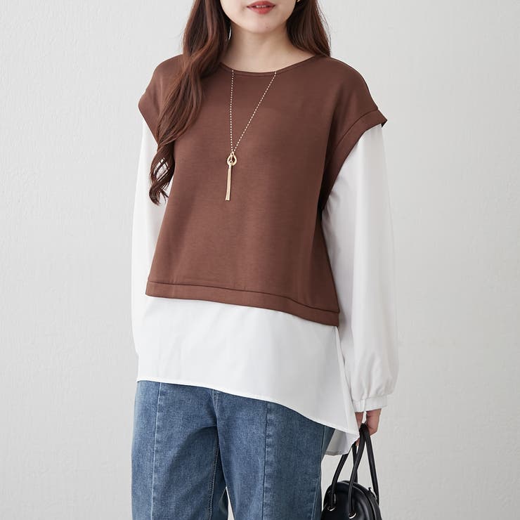 ネックレス刺繍ドッキングプルオーバー | NICE CLAUP / OLIVE des OLIVE　OUTLET | 詳細画像5 