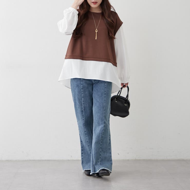 ネックレス刺繍ドッキングプルオーバー | NICE CLAUP / OLIVE des OLIVE　OUTLET | 詳細画像10 