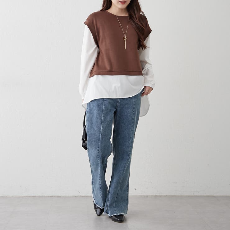 ネックレス刺繍ドッキングプルオーバー | NICE CLAUP / OLIVE des OLIVE　OUTLET | 詳細画像12 