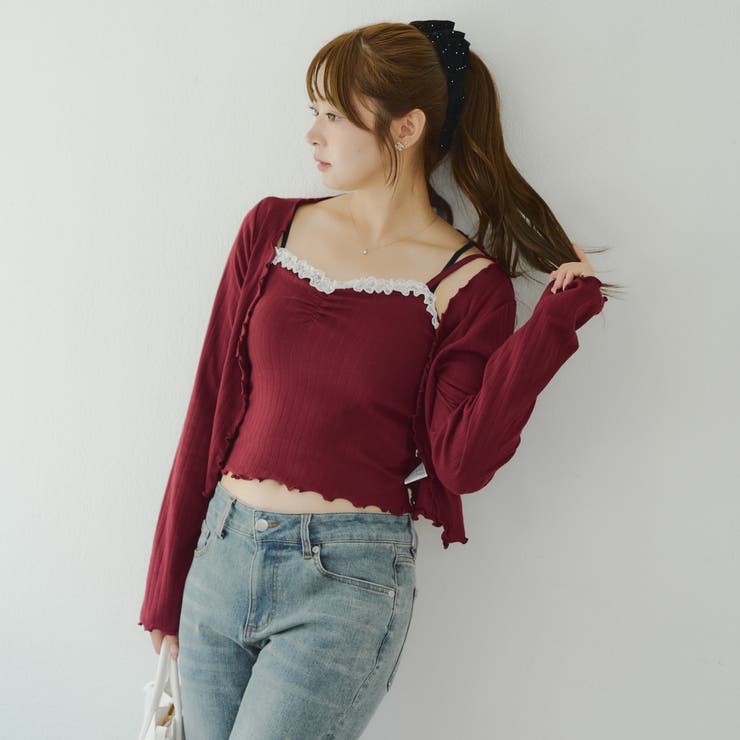【2枚SET】レース付ワイドリブアンサンブル | NICE CLAUP / OLIVE des OLIVE　OUTLET | 詳細画像8 