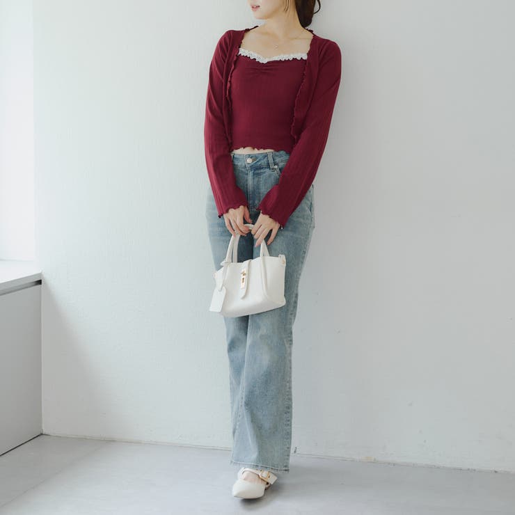 【2枚SET】レース付ワイドリブアンサンブル | NICE CLAUP / OLIVE des OLIVE　OUTLET | 詳細画像10 