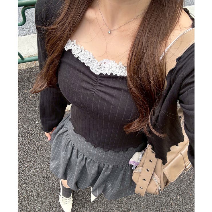 【2枚SET】レース付ワイドリブアンサンブル | NICE CLAUP / OLIVE des OLIVE　OUTLET | 詳細画像40 