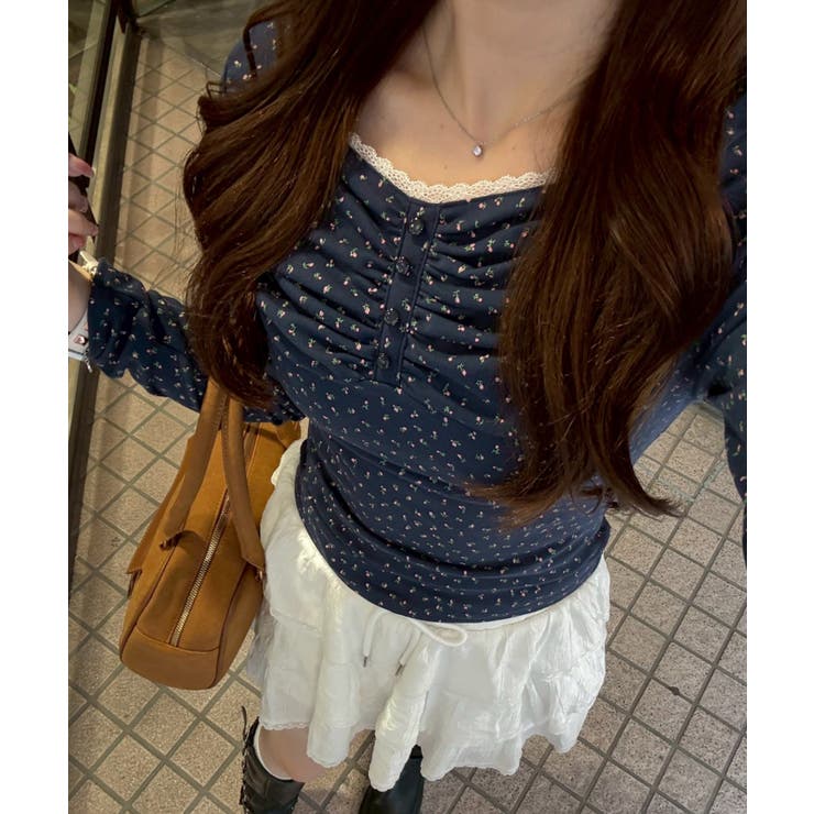 ネイビー | 花柄レーストップス | RMAF　NICE CLAUP / OLIVE des OLIVE