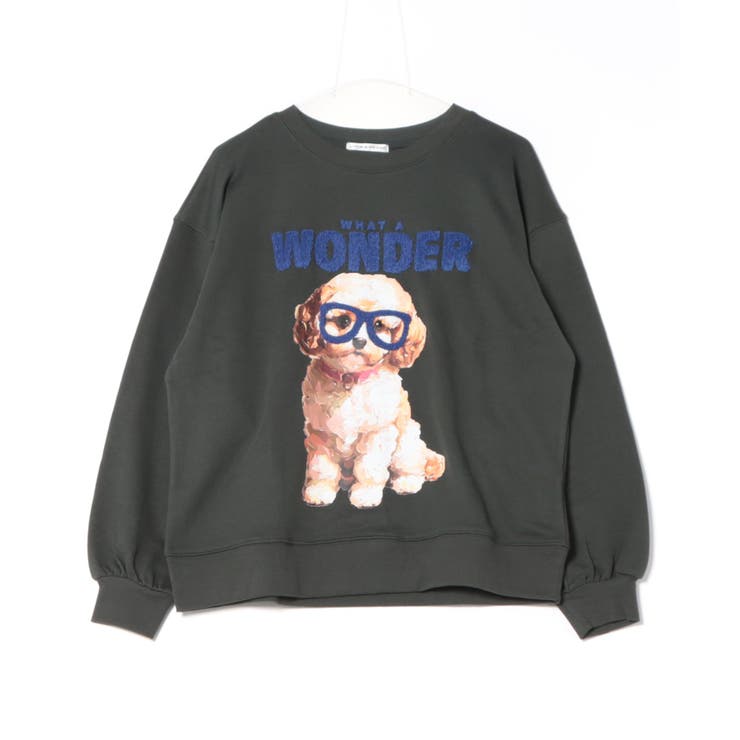 スミクロ | めがね犬スウェット | NICE CLAUP / OLIVE des OLIVE　OUTLET