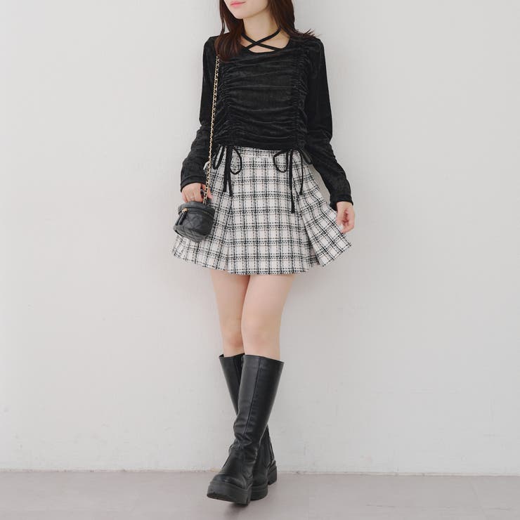 CUNE DDDCショルダーストラップスカート ネイビー DDDCショルダーストラップスカート｜ウサギがいる｜CUNE ONLINE