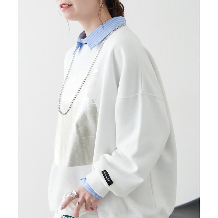 【NUNIFE】箔プリント裏起毛スウェット | RMAF　NICE CLAUP / OLIVE des OLIVE | 詳細画像2 