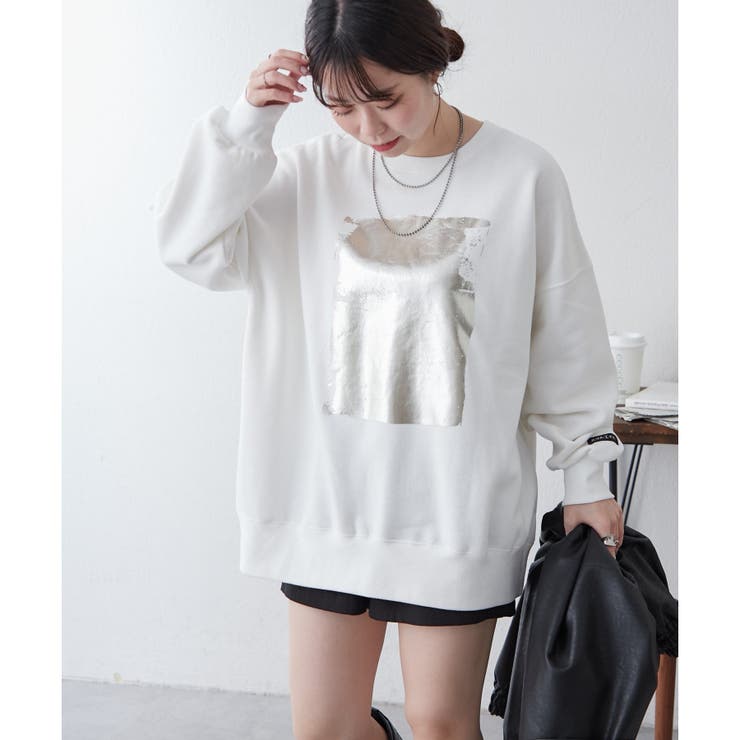 【NUNIFE】箔プリント裏起毛スウェット | RMAF　NICE CLAUP / OLIVE des OLIVE | 詳細画像6 