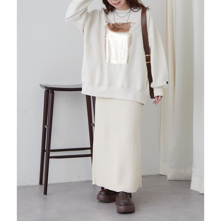 【NUNIFE】箔プリント裏起毛スウェット | RMAF　NICE CLAUP / OLIVE des OLIVE | 詳細画像20 