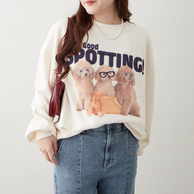 3匹の子犬めがねスウェット | NICE CLAUP / OLIVE des OLIVE　OUTLET | 詳細画像2 