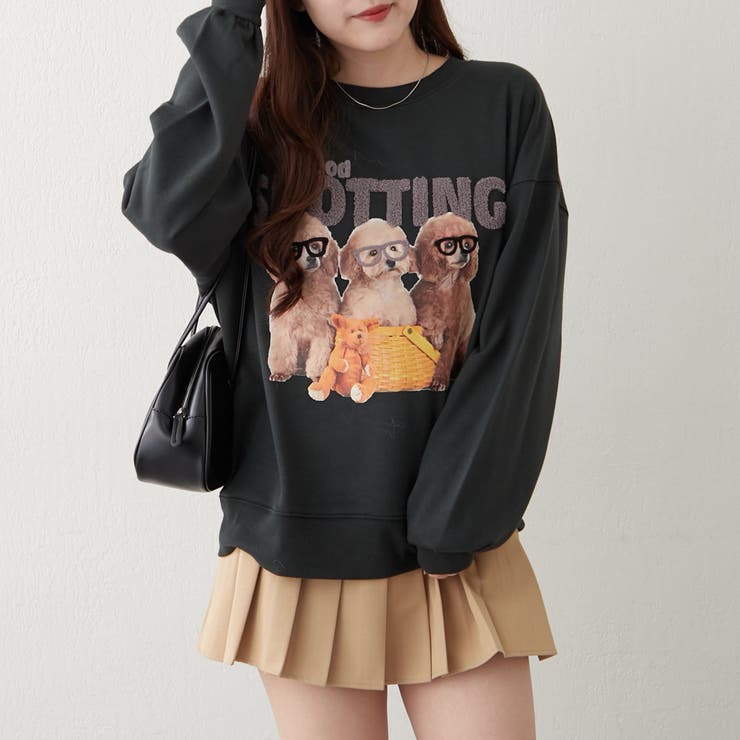 スミクロ | 3匹の子犬めがねスウェット | NICE CLAUP / OLIVE des OLIVE　OUTLET