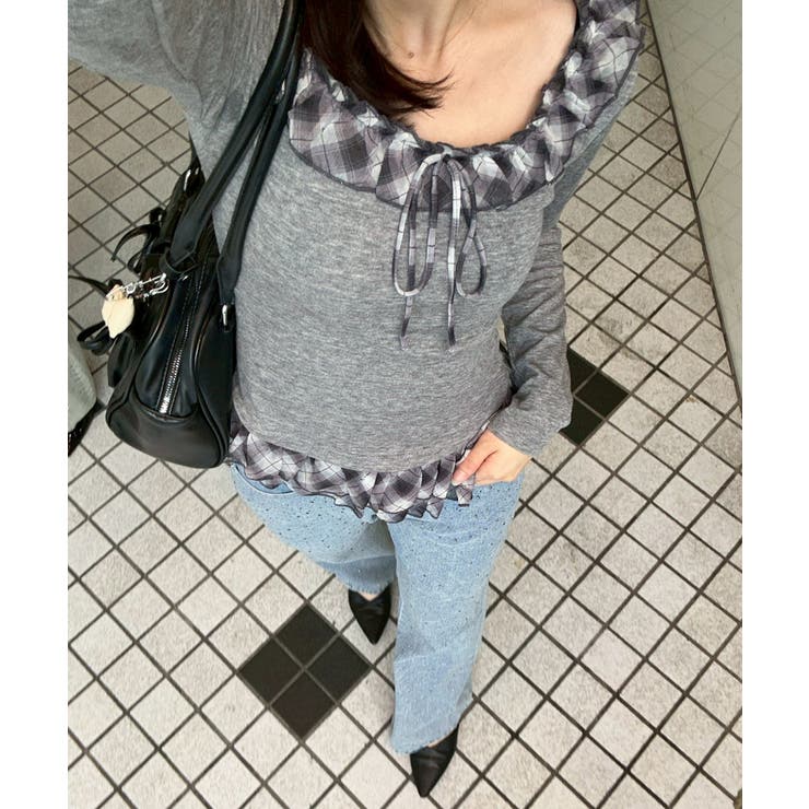 チェックフリルT | NICE CLAUP / OLIVE des OLIVE　OUTLET | 詳細画像34 