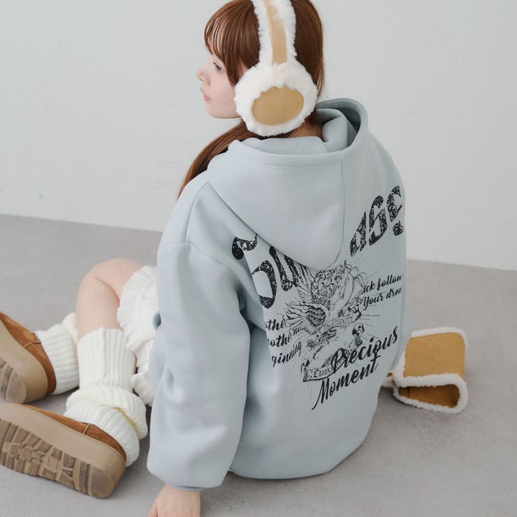 サックス | 天使の裏起毛パーカー | NICE CLAUP / OLIVE des OLIVE　OUTLET