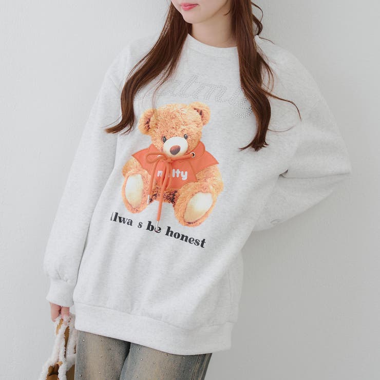 キラキラロゴクマ裏起毛プルオーバー | NICE CLAUP / OLIVE des OLIVE　OUTLET | 詳細画像6 