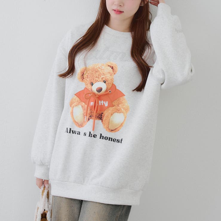 キラキラロゴクマ裏起毛プルオーバー | NICE CLAUP / OLIVE des OLIVE　OUTLET | 詳細画像7 