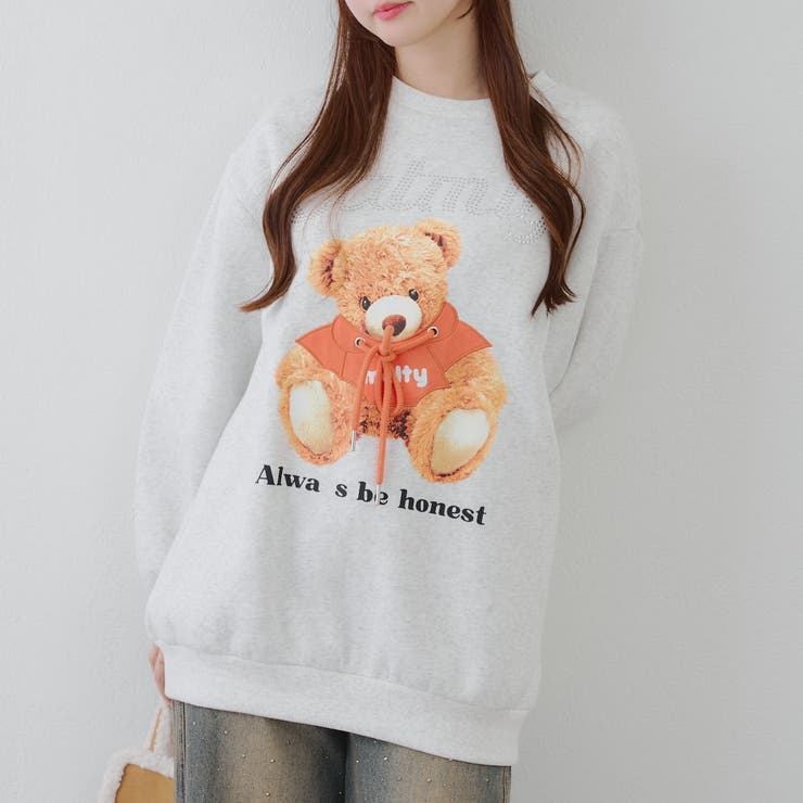 キラキラロゴクマ裏起毛プルオーバー | NICE CLAUP / OLIVE des OLIVE　OUTLET | 詳細画像8 