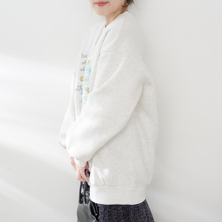 お花とロゴのアソート裏起毛プルオーバー | RMAF　NICE CLAUP / OLIVE des OLIVE | 詳細画像11 