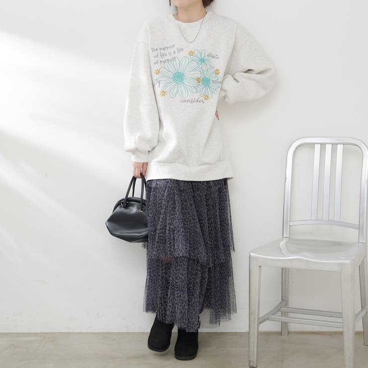 お花とロゴのアソート裏起毛プルオーバー | RMAF　NICE CLAUP / OLIVE des OLIVE | 詳細画像13 