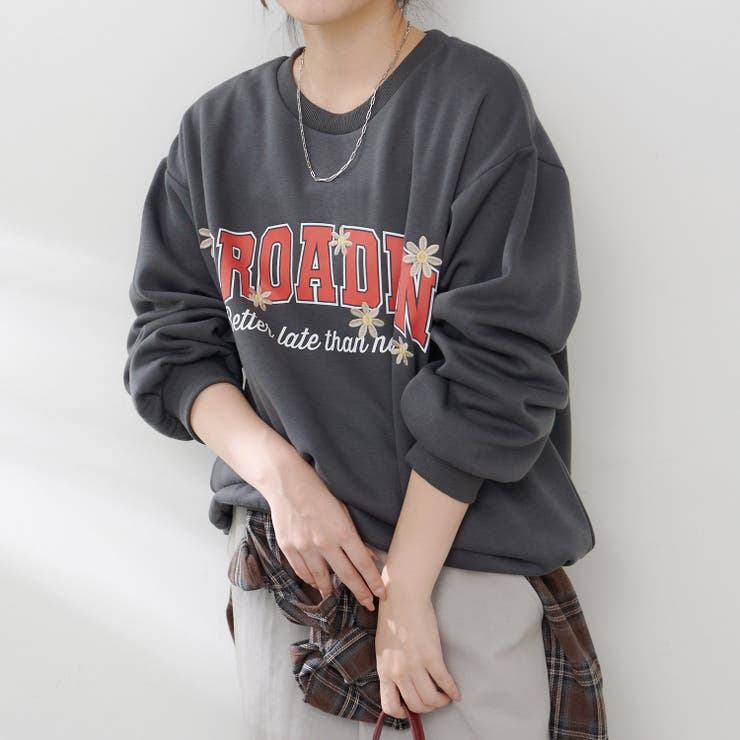 お花とロゴのアソート裏起毛プルオーバー | RMAF　NICE CLAUP / OLIVE des OLIVE | 詳細画像17 