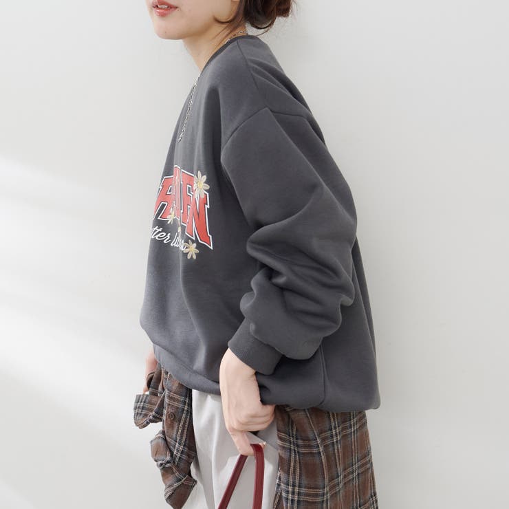 お花とロゴのアソート裏起毛プルオーバー | RMAF　NICE CLAUP / OLIVE des OLIVE | 詳細画像19 