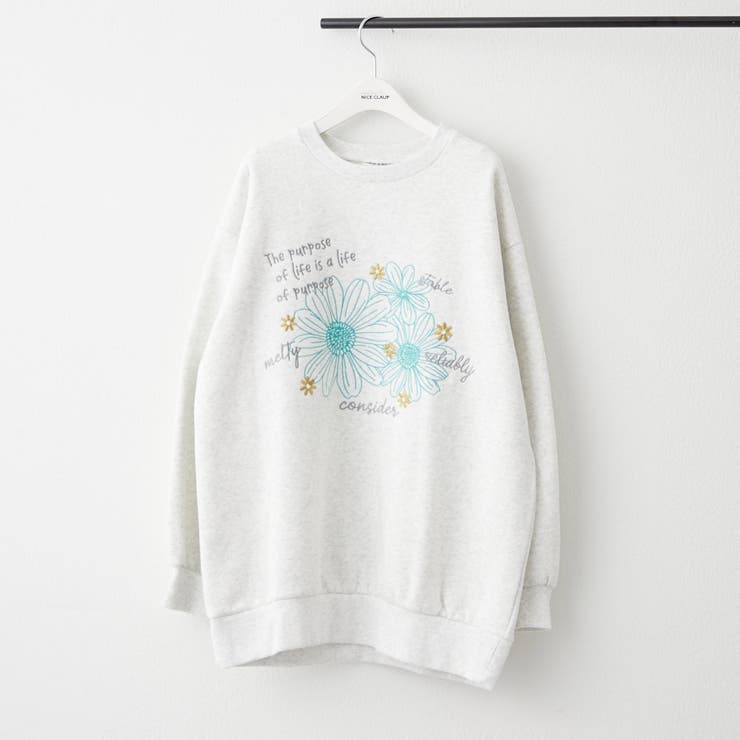 柄1 | お花とロゴのアソート裏起毛プルオーバー | RMAF　NICE CLAUP / OLIVE des OLIVE