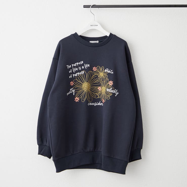 柄3 | お花とロゴのアソート裏起毛プルオーバー | RMAF　NICE CLAUP / OLIVE des OLIVE