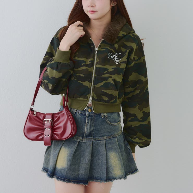 裏起毛で暖かい、ラメファーパーカー | RMAF　NICE CLAUP / OLIVE des OLIVE | 詳細画像6 