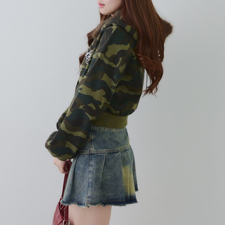 裏起毛で暖かい、ラメファーパーカー | RMAF　NICE CLAUP / OLIVE des OLIVE | 詳細画像8 