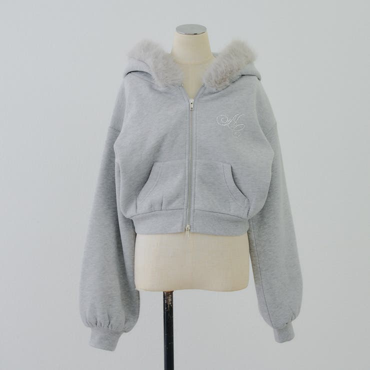 裏起毛で暖かい、ラメファーパーカー | RMAF　NICE CLAUP / OLIVE des OLIVE | 詳細画像13 