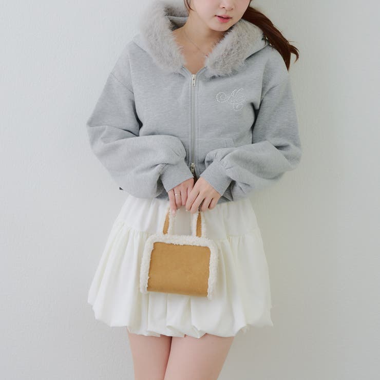 裏起毛で暖かい、ラメファーパーカー | RMAF　NICE CLAUP / OLIVE des OLIVE | 詳細画像17 