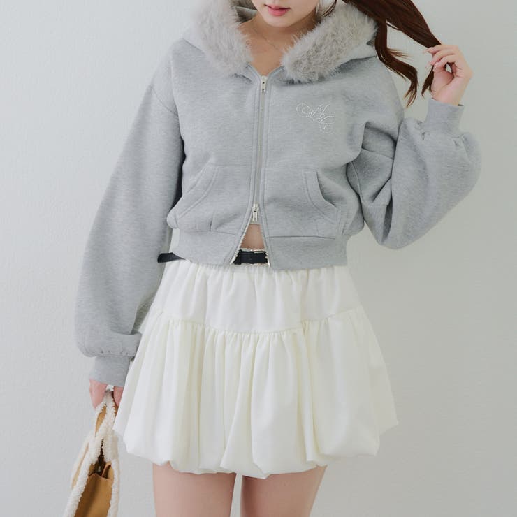 裏起毛で暖かい、ラメファーパーカー | RMAF　NICE CLAUP / OLIVE des OLIVE | 詳細画像21 